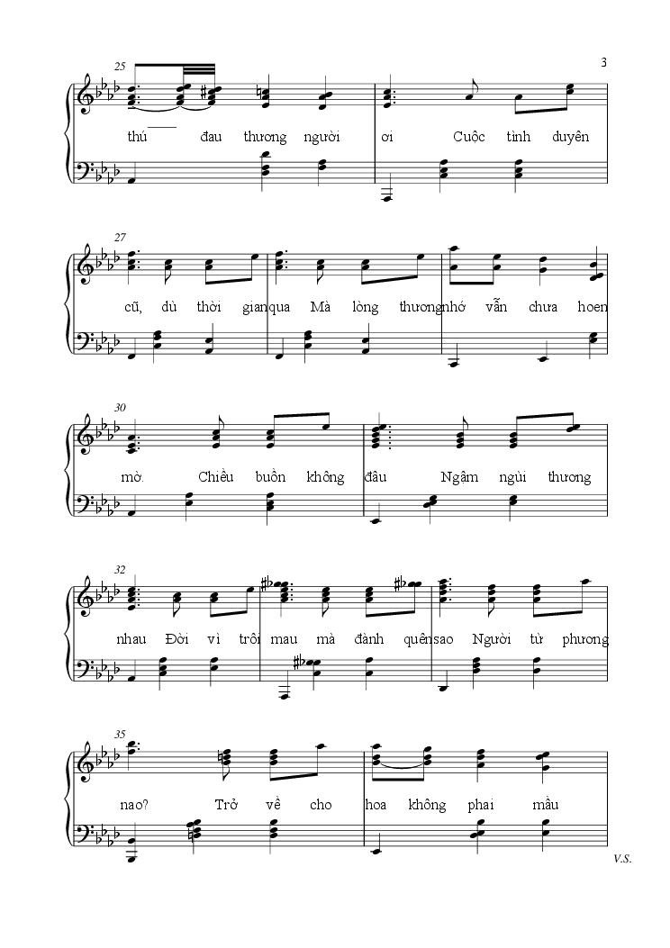 Sheet nhạc Mối Tình Xa Xưa 3